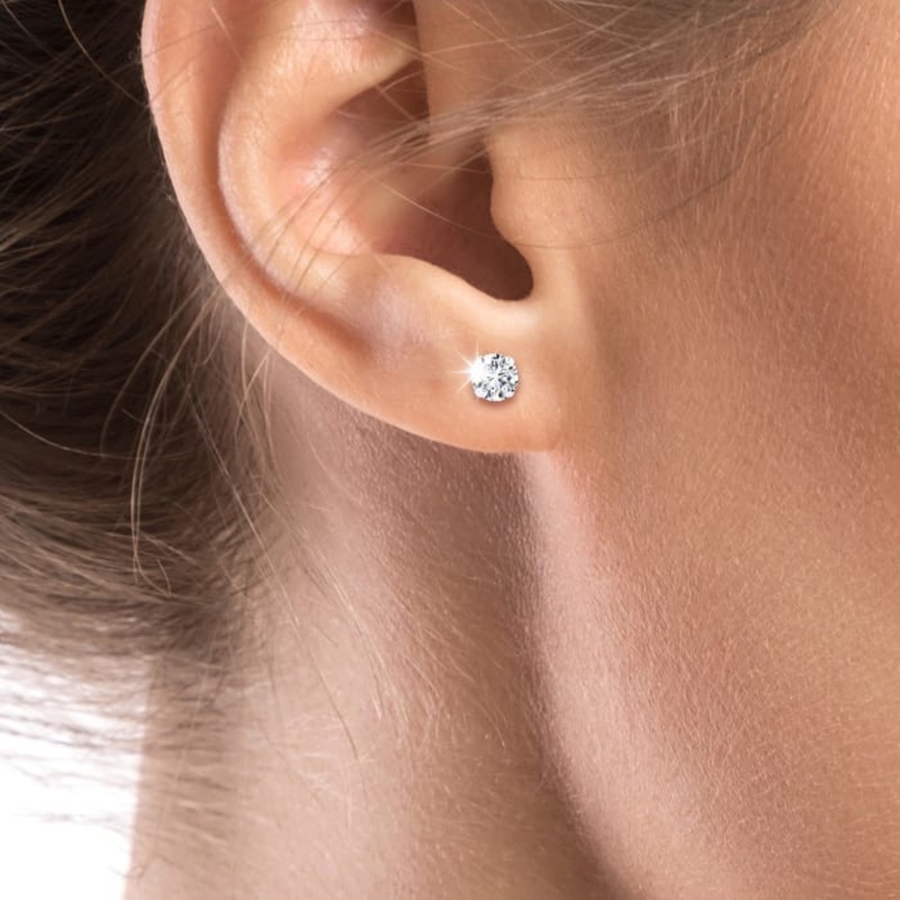 1ct Round Solitaire Earrings - Picture 6 of 6